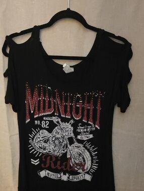 Midnight Rider Graphic Motorcycle Tee - Black
